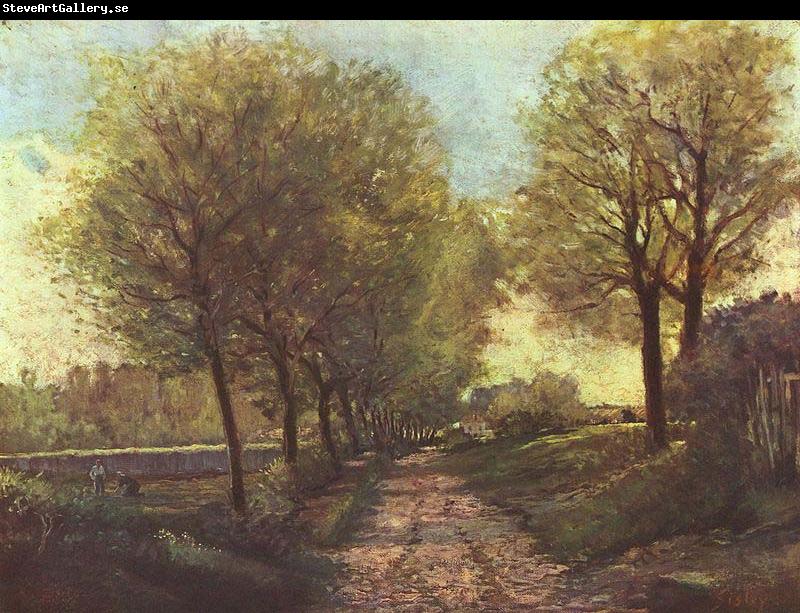 Alfred Sisley Baumallee bei einem Stadtchen